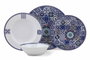 Hermia Vajilla de Porcelana de 24 Piezas en Azul Marino y Turquesa